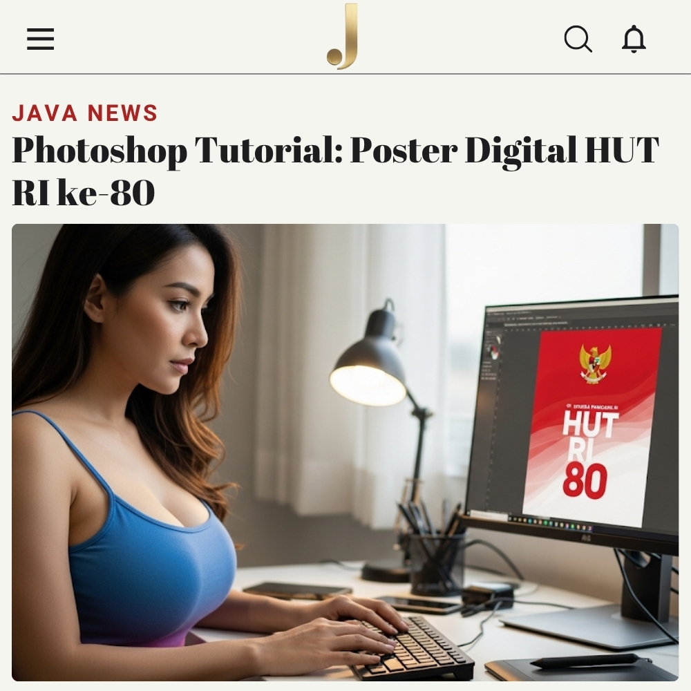 Photoshop Tutorial Javabetsport: Poster Digital HUT RI ke-80